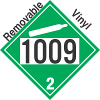 Non-Flammable Gas Class 2.2 UN1009 Removable Vinyl DOT Placard