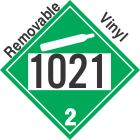 Non-Flammable Gas Class 2.2 UN1021 Removable Vinyl DOT Placard
