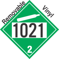 Non-Flammable Gas Class 2.2 UN1021 Removable Vinyl DOT Placard