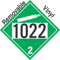 Non-Flammable Gas Class 2.2 UN1022 Removable Vinyl DOT Placard