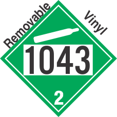 Non-Flammable Gas Class 2.2 UN1043 Removable Vinyl DOT Placard