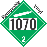 Non-Flammable Gas Class 2.2 UN1070 Removable Vinyl DOT Placard