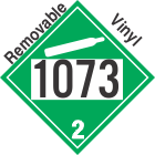 Non-Flammable Gas Class 2.2 UN1073 Removable Vinyl DOT Placard