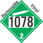 Non-Flammable Gas Class 2.2 UN1078 Removable Vinyl DOT Placard