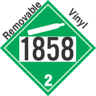 Non-Flammable Gas Class 2.2 UN1858 Removable Vinyl DOT Placard