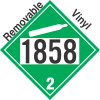 Non-Flammable Gas Class 2.2 UN1858 Removable Vinyl DOT Placard