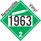 Non-Flammable Gas Class 2.2 UN1963 Removable Vinyl DOT Placard