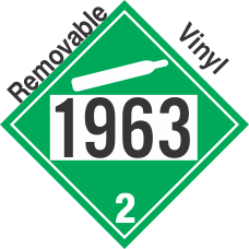 Non-Flammable Gas Class 2.2 UN1963 Removable Vinyl DOT Placard