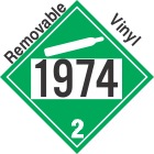 Non-Flammable Gas Class 2.2 UN1974 Removable Vinyl DOT Placard