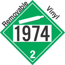 Non-Flammable Gas Class 2.2 UN1974 Removable Vinyl DOT Placard