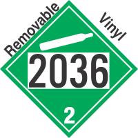 Non-Flammable Gas Class 2.2 UN2036 Removable Vinyl DOT Placard