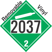 Non-Flammable Gas Class 2.2 UN2037 Removable Vinyl DOT Placard