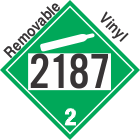 Non-Flammable Gas Class 2.2 UN2187 Removable Vinyl DOT Placard