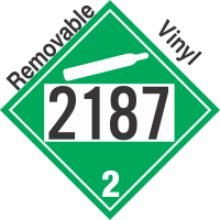 Non-Flammable Gas Class 2.2 UN2187 Removable Vinyl DOT Placard