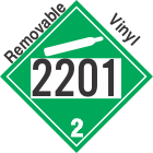 Non-Flammable Gas Class 2.2 UN2201 Removable Vinyl DOT Placard