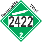 Non-Flammable Gas Class 2.2 UN2422 Removable Vinyl DOT Placard