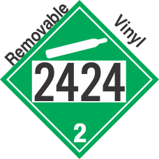 Non-Flammable Gas Class 2.2 UN2424 Removable Vinyl DOT Placard
