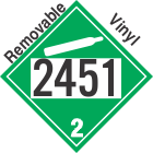 Non-Flammable Gas Class 2.2 UN2451 Removable Vinyl DOT Placard