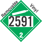 Non-Flammable Gas Class 2.2 UN2591 Removable Vinyl DOT Placard