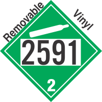 Non-Flammable Gas Class 2.2 UN2591 Removable Vinyl DOT Placard