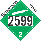 Non-Flammable Gas Class 2.2 UN2599 Removable Vinyl DOT Placard