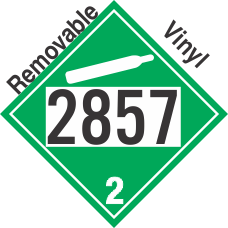 Non-Flammable Gas Class 2.2 UN2857 Removable Vinyl DOT Placard