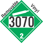 Non-Flammable Gas Class 2.2 UN3070 Removable Vinyl DOT Placard