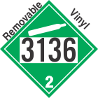 Non-Flammable Gas Class 2.2 UN3136 Removable Vinyl DOT Placard