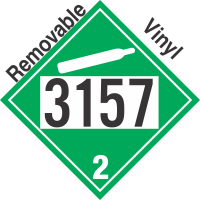 Non-Flammable Gas Class 2.2 UN3157 Removable Vinyl DOT Placard