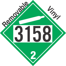Non-Flammable Gas Class 2.2 UN3158 Removable Vinyl DOT Placard