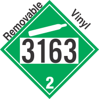 Non-Flammable Gas Class 2.2 UN3163 Removable Vinyl DOT Placard