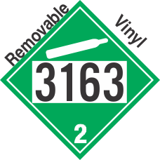 Non-Flammable Gas Class 2.2 UN3163 Removable Vinyl DOT Placard