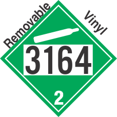 Non-Flammable Gas Class 2.2 UN3164 Removable Vinyl DOT Placard