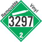 Non-Flammable Gas Class 2.2 UN3297 Removable Vinyl DOT Placard
