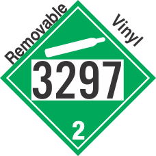 Non-Flammable Gas Class 2.2 UN3297 Removable Vinyl DOT Placard