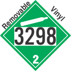 Non-Flammable Gas Class 2.2 UN3298 Removable Vinyl DOT Placard