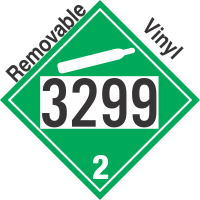 Non-Flammable Gas Class 2.2 UN3299 Removable Vinyl DOT Placard