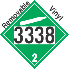 Non-Flammable Gas Class 2.2 UN3338 Removable Vinyl DOT Placard