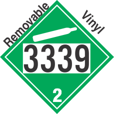 Non-Flammable Gas Class 2.2 UN3339 Removable Vinyl DOT Placard
