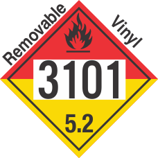 Organic Peroxide Class 5.2 UN3101 Removable Vinyl DOT Placard