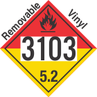 Organic Peroxide Class 5.2 UN3103 Removable Vinyl DOT Placard