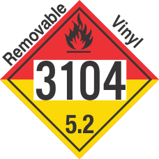 Organic Peroxide Class 5.2 UN3104 Removable Vinyl DOT Placard