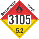 Organic Peroxide Class 5.2 UN3105 Removable Vinyl DOT Placard