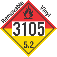 Organic Peroxide Class 5.2 UN3105 Removable Vinyl DOT Placard