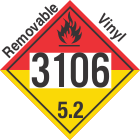 Organic Peroxide Class 5.2 UN3106 Removable Vinyl DOT Placard