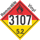 Organic Peroxide Class 5.2 UN3107 Removable Vinyl DOT Placard