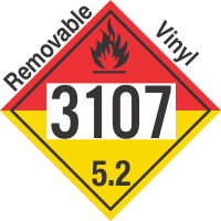 Organic Peroxide Class 5.2 UN3107 Removable Vinyl DOT Placard