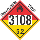 Organic Peroxide Class 5.2 UN3108 Removable Vinyl DOT Placard