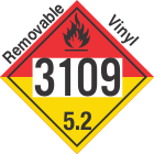 Organic Peroxide Class 5.2 UN3109 Removable Vinyl DOT Placard