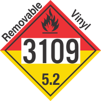 Organic Peroxide Class 5.2 UN3109 Removable Vinyl DOT Placard